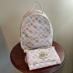 2 for 1! Juicy Couture Rainbow Multi Dot Mini Backpack and Wallet